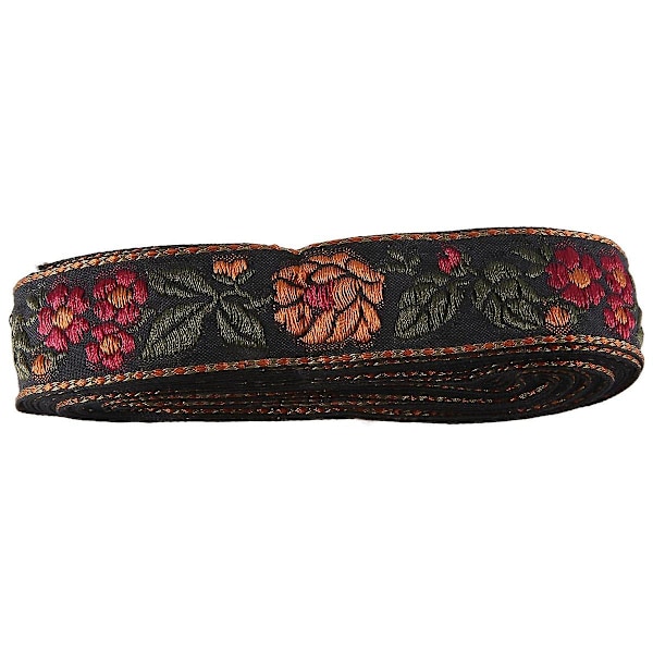 Blomstermønstret Jacquard-båndkant, sydd vevd Jacquard-bånd Vintage brodert blonderibåndstoff Fo