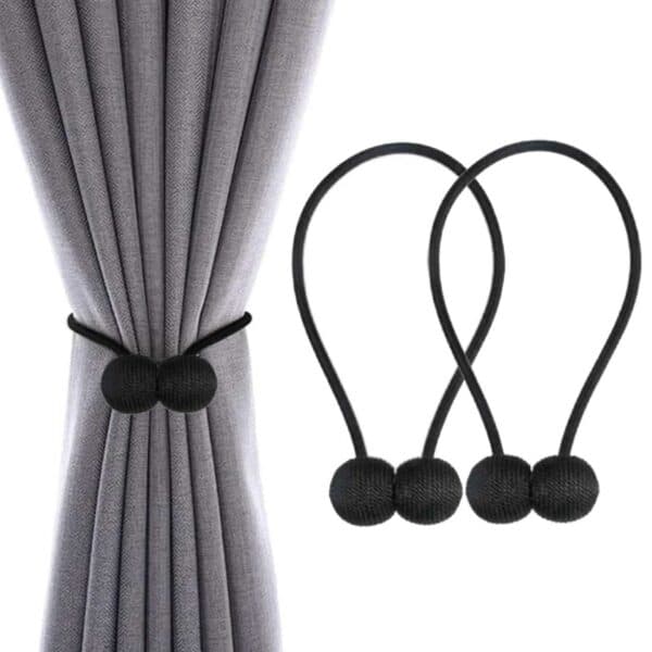 2-pack Magnetiska Gardinspännen - Svart black
