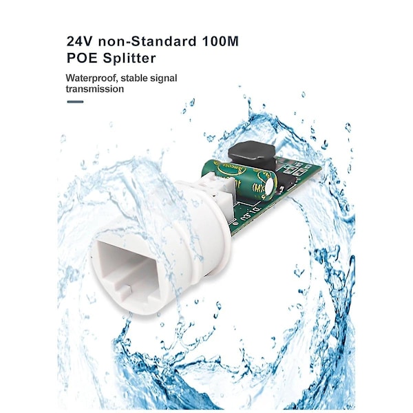 TS-Vattentät 10/100mbps Rj45 Port Poe Splitter Ieee802.3 Af Ethernet Poe Adapter Dc 12v Separator Inp