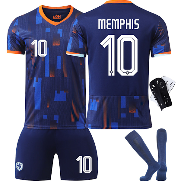 EM 2024 Alankomaat jalkapallopaita nro 4 Van Dijk 10 Depay 11 Robben 21 De Jong paitasetti Koko 10 sukkien kanssa