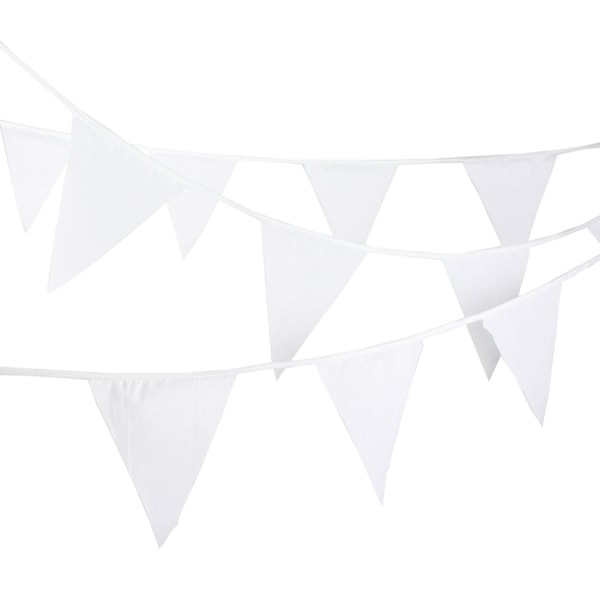 10M tygflagga, vacker flaggirlang tyg vit