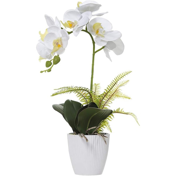 41 cm Hvit Kunstig Orkidé Falsk Phalaenopsis med Vase