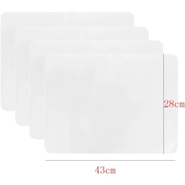 12 stk. (43X28cm) - Gennemsigtige plastikunderlag til børnekøkken
