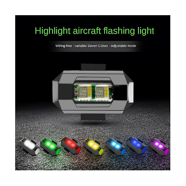4 st 7 färger Drönare Stroboskopljus USB LED Anti-kollision Cykel Bakljus Drönare Nattflygning Mini Signal Blinkande Varningsljus