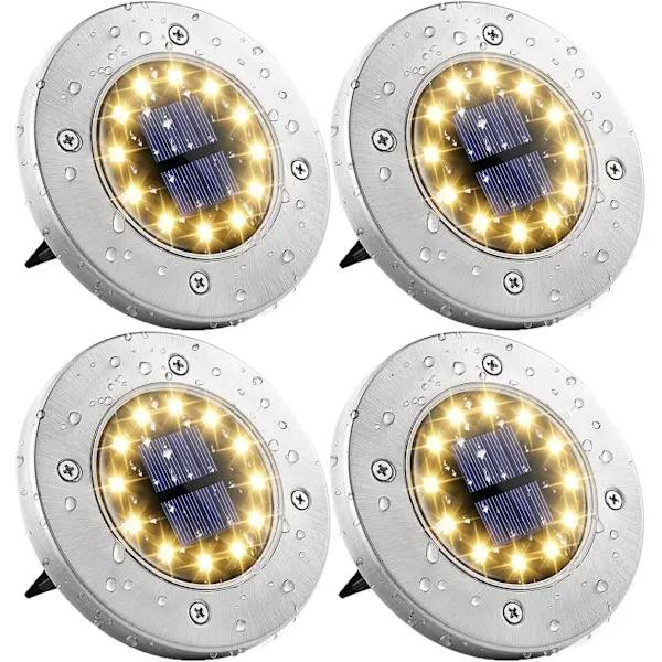 4 stk solcellelamper for hage 12 LED solcellelamper utendørs solcellelamper varmhvit