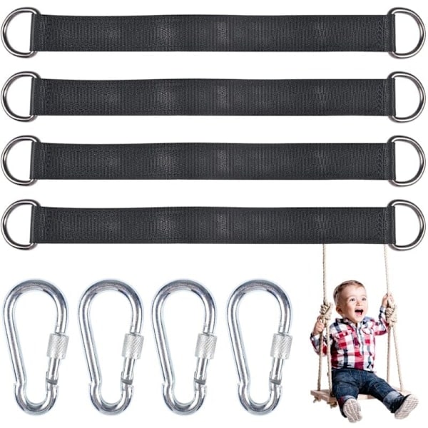 4 Piece Suspension Strap Set with D-Rings for Garden Swing or Hammock