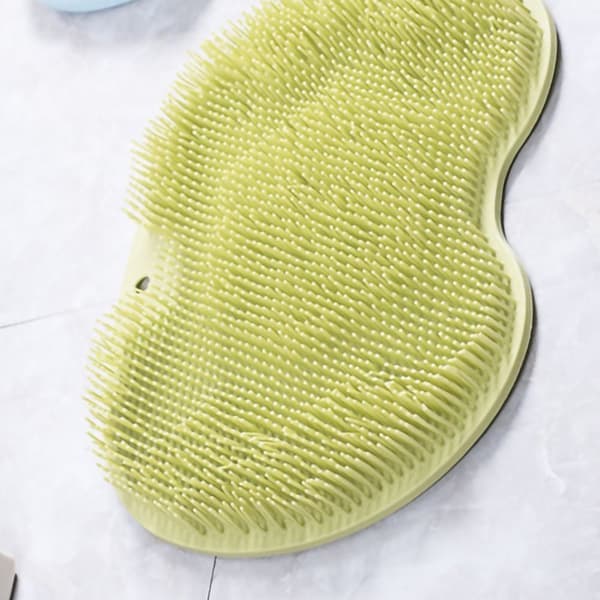 Foot Massage Scrub Mat TPR Foldable Hook Foot Scrubber Cleaning Brush With Suction Cup Green