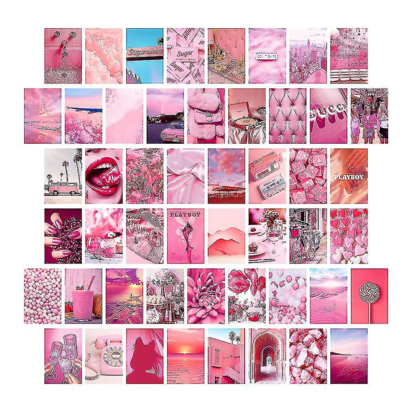 Estetiska bilder 50 st 10x15cm Wall Collage Kit Pink Mood