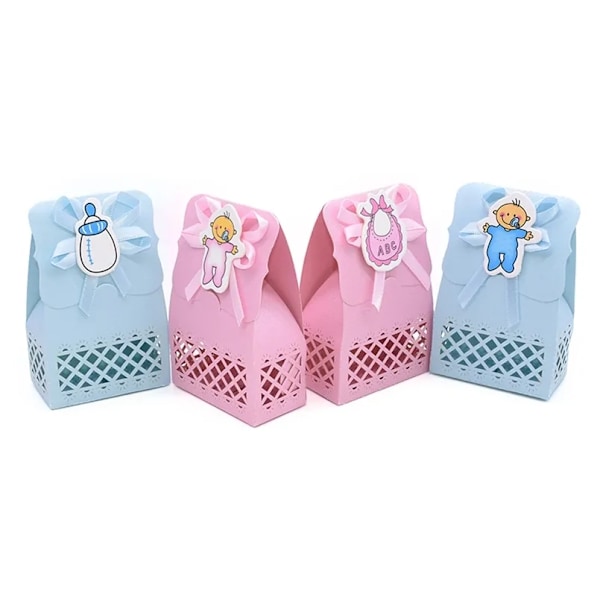 12 stk. Søde Baby Shower Gaveæske Slikæske Dreng Pige Baby Shower Favor Taske Børnefødselsdagsfest Køn Afsløring Festartikler 211108