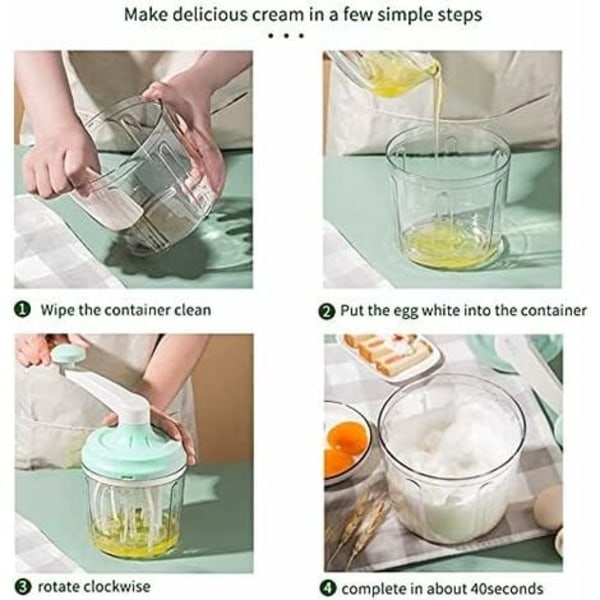TS-Handvisp, Handmixer Visp, Multifunktionell Manuell Visp Speedy Chef Köksvisp Äggvisp 1200ml