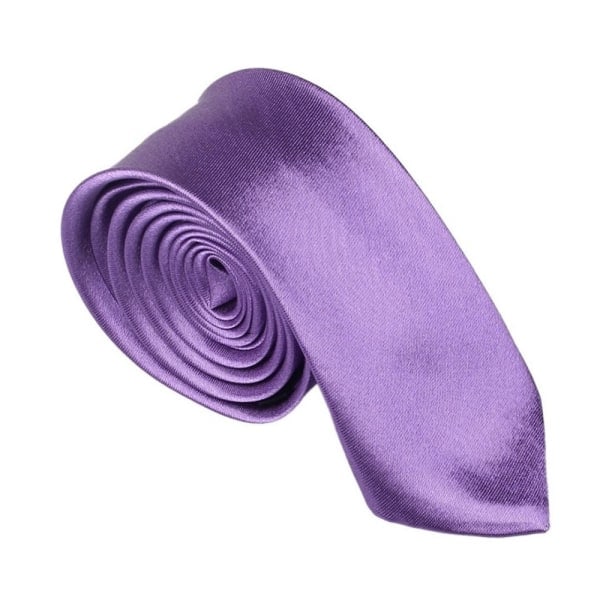 Smal / smal enfärgad slips - Flera färger Lila purple