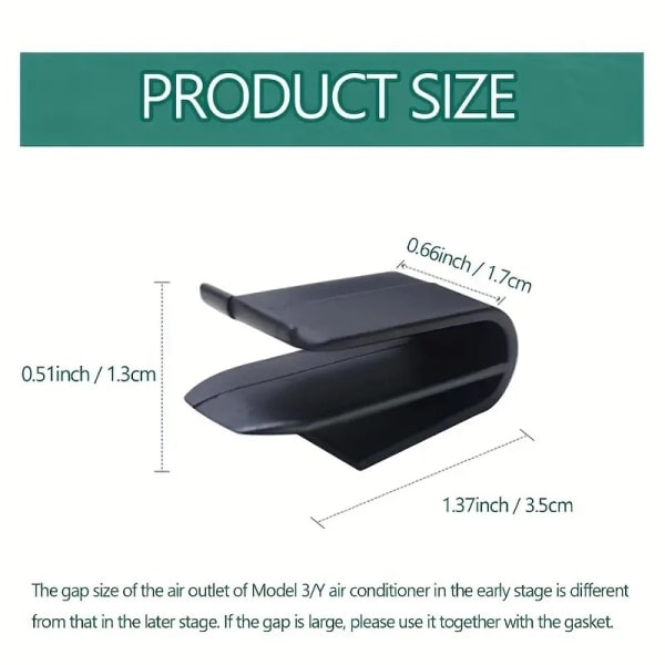 4-pakks luftfriskeradapter for Tesla Model 3 / Y 2017-2023 luftventilklemmer friskerholder med avstandstykker midtkonsollholder