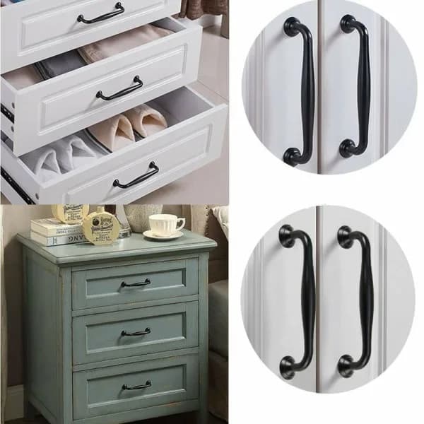 20 Sorte Skabsknopper til Køkkenskuffer 96mm Hulcenter[JUN]