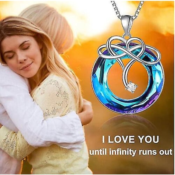 Dotter jag älskar dig tills oändligheten tar slut Crystal Infinity halsband örhängen Necklace