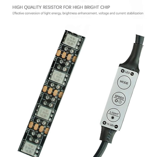 TS-Vanntett Elektrisk Sparkesykkel Sammenleggbar LED Strip Lys For Skateboard, Sparkesykkel, Festdekorasjon For