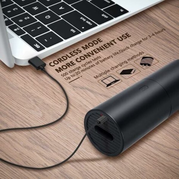 TS-Mini Dammsugare, Sladdlös Handdammsugare, USB Uppladdningsbar Kraftfull 2-i-1 Sug- och Blåsfunktion, Bärbar Lättvikts Dammsugare för Bil, Dator, Tangentbord