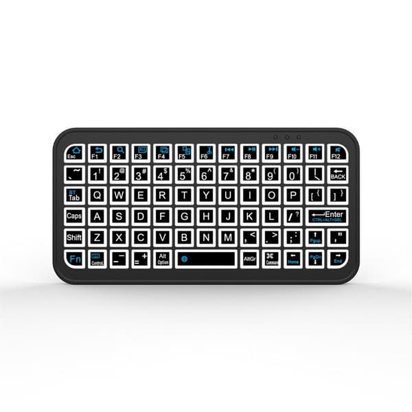 Mini trådløst Bluetooth-tastatur, farverig baggrundsbelysning, Type-C genopladeligt, til telefoner og tablets, Android, iOS, Windows og Mac