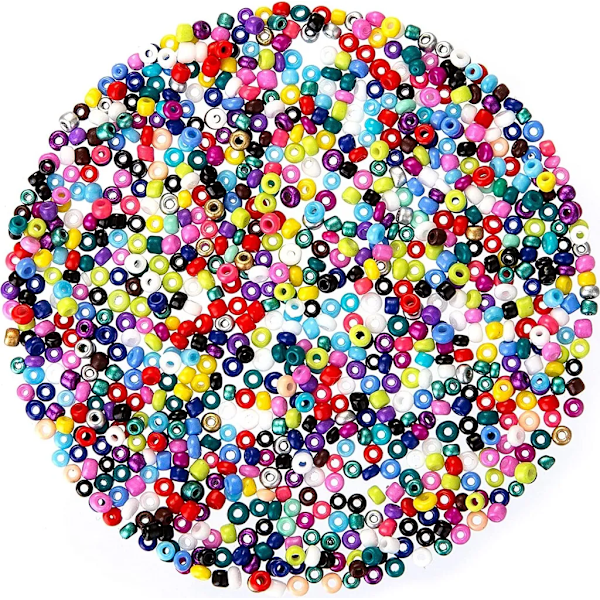 24000 stk. Frøperler Runde 24 farver Håndlavede perler 2mm