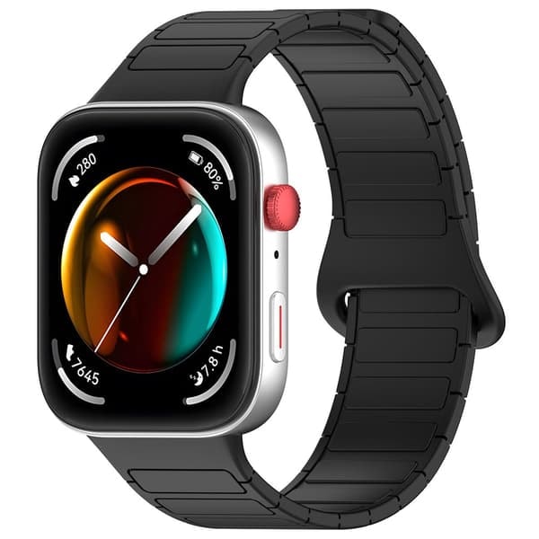 TS-Magnetisk silikonearmbånd til Huawei Watch Fit 3 - Sort