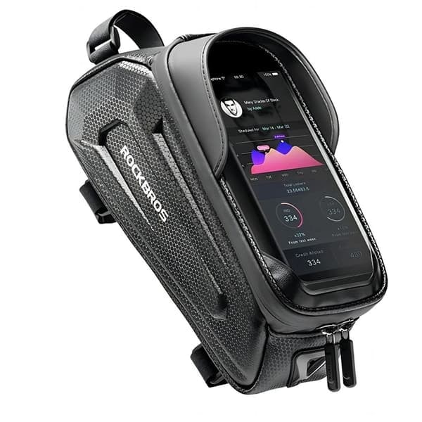 TS-Cykelrammetaske med mobilrum - Sort