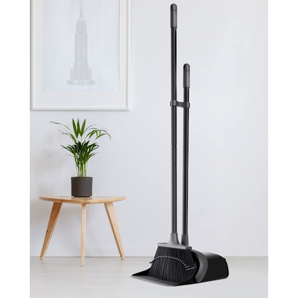 Päivitetty Lattiaharja ja Roskakauha -setti kotiin, 132 cm pitkä varsi, seisova roskakauha ja harja keittiöön, toimistoon, aulaan ja lattioille