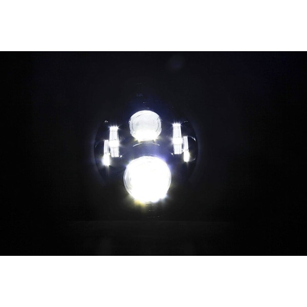 7 tums led strålkastare med DRL blinkers för motorcykel harley davidson signal strålkastare（1st-svart）