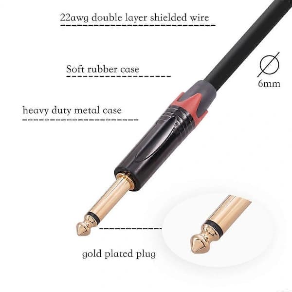 XLR til TRS-kabel, XLR til dobbelt 1/4-kabel, 1/4 til XLR han lydstik 1m