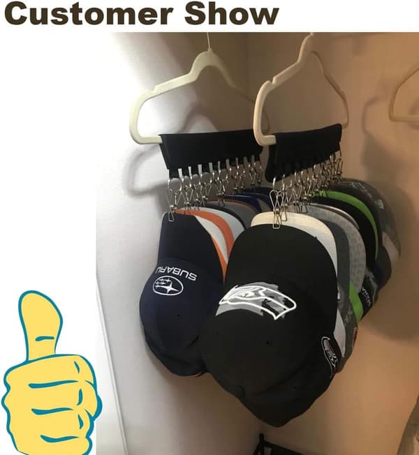 Hat Rack for Wardrobe, High-Quality Fabric Organizer with Stainless Steel Clips, Space-Saving Hanger Conversion for Easy Access