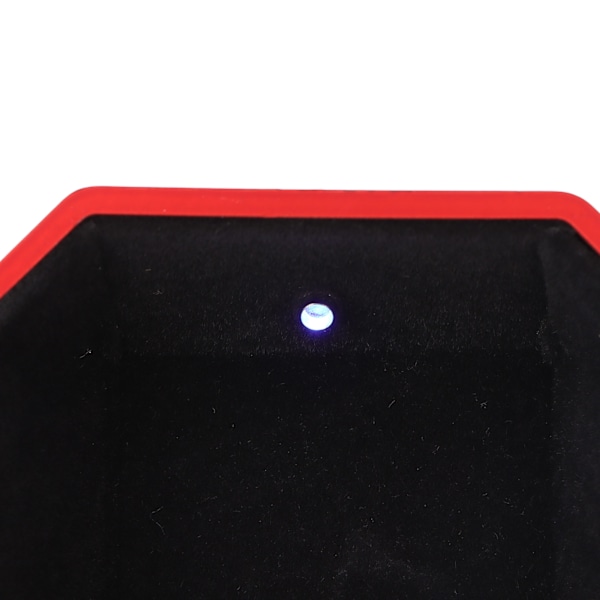LED-ljusringask smyckesdisplay presentask smyckeförvaringsetui för förlovning bröllop röd