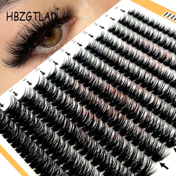 HBZGTLAD 30D/40D/60D/66D/80D/88D/100D 9-16mm Mix D Curl Individuella Fransförlängningar Kluster Fransar Mjuka&Naturliga Falska Ögonfransar 280fans 60D 280fans 60D D