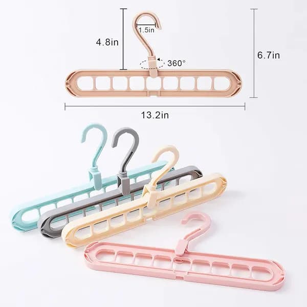 8-pack Multifunctional Space Saving Smart Hangers - 9 Slots - Inn