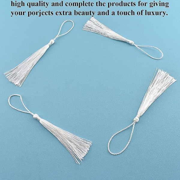 TS-100 stk. Hvide 13 cm/5-tommer Håndlavede Bløde Kvaster Floss Bogmærke Kvaster Til Smykkefremstilling, DIY Projekt