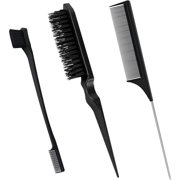 3 stk. Slick Brush Sæt, Plast Børste Hårbørste Glatte Kamkant Hårbørste Glatte Sæt