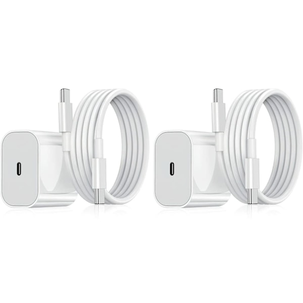 Lader til Samsung - Hurtiglader 25W USB-C - Adapter + Kabel 2m Hvid