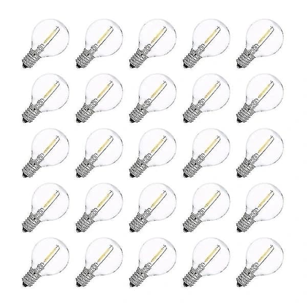 25 pcs LED G40 E14 Replacement Bulbs 0.6w 2700k LED Filament Bulb