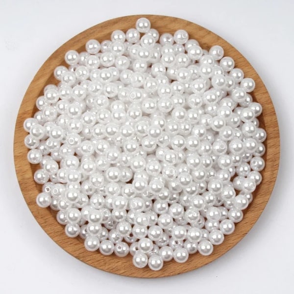 3-30 mm Musta Valkoinen Beige Jäljitelmähelmet Pyöreät Akryyli Irtohelmet Käsityöhön Korujen Valmistukseen DIY Kaulakoru Rannekoru Valkoinen