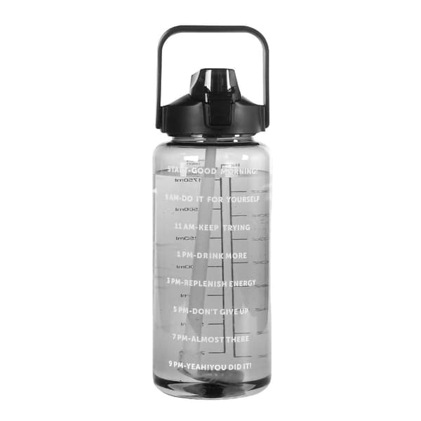 TS-2 liters motivationsflaske med skema & tidsmarkør - Sort