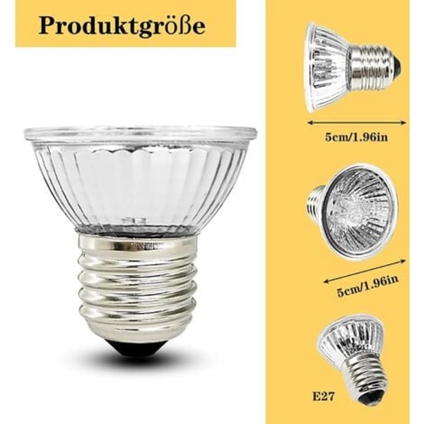 TS-Ampoule Varmelampe Skildpadde, UVA UVB 75W E27 Pære Reptil Varme Pære Lampe til Reptil Akvarium Fuld Spektrum Halogen Pære til