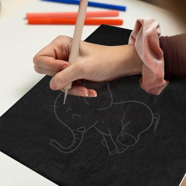 100 ark hiilipaperia, musta grafiittipaperi kuvioiden jäljentämiseen puulle, paperille, kankaalle ja muille (FMY)-Perfet
