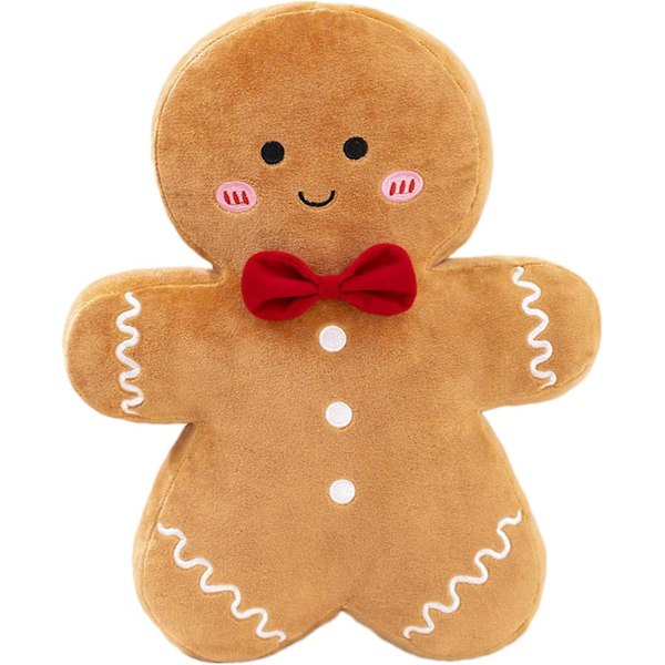 Pepparkaksgubbe Kudde, Pepparkakshus, 15 Tum Fylld Pepparkaksgubbe, Julformad Kudde, Kreativ Pepparkaksgubbe Dekor, Plyschleksak