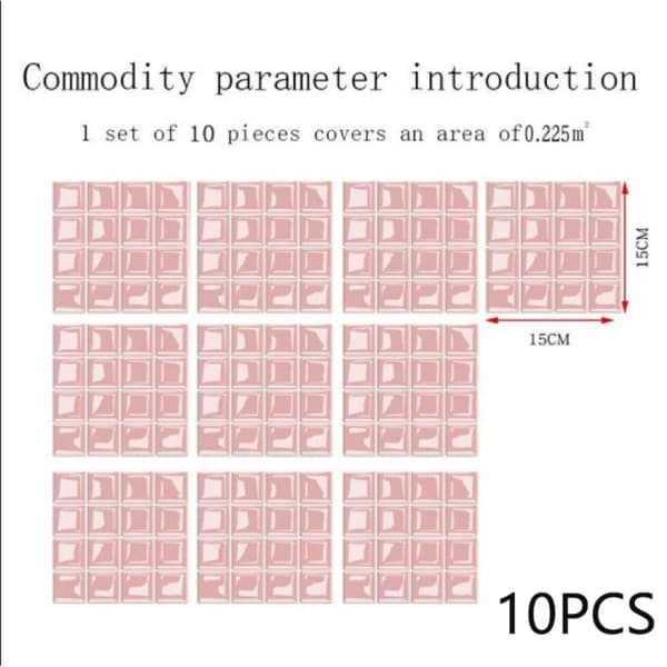 Self-Adhesive Tiles for Wall Decoration, Geometric Pattern 3D Crystal Tile Design, Peel and Stick Backsplash, Durable and Easy-Care Surface