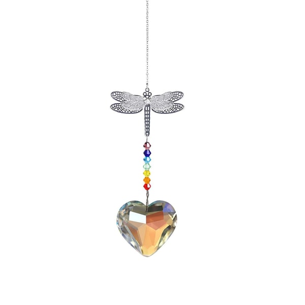 Crystal Guardian Angel Rainbow Makers Suncatchers med glaskula prisma Heart