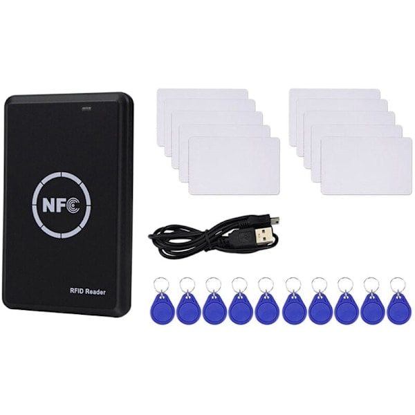 RFID-läsare, skrivare, duplicerare, NFC-läsare, programmerare för smartkort, avkodare för accesskort, T5577 UID-nyckelringar, skrivbara kort
