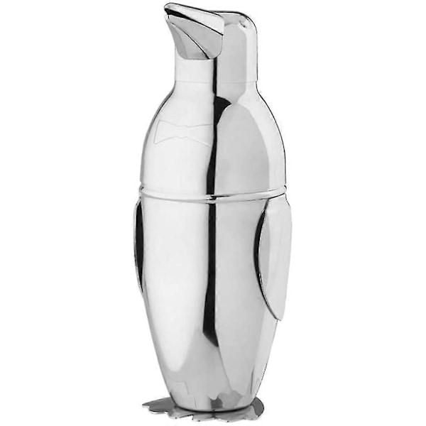 Pingvin Cocktail Shaker i Rustfrit Stål, Bartender Drink Mixer, Tilbehør til Cocktailfremstilling i Vinflaske - Perfekt