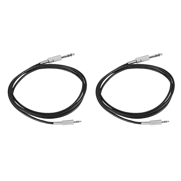TS-2 stk. 1,5 m 3,5 mm 1/8 tomme han til 6,35 mm 1/4 tomme han stereo lydkabel Hot Black