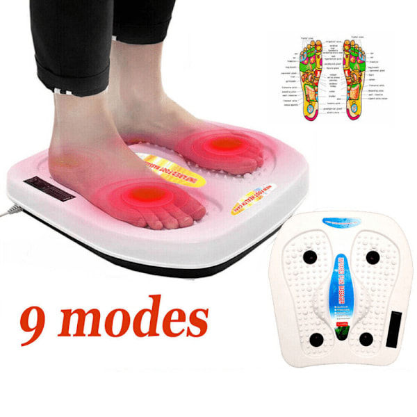 Fotmassage med Vibration och Värme - Blodcirkulationsbooster med 9 lägen