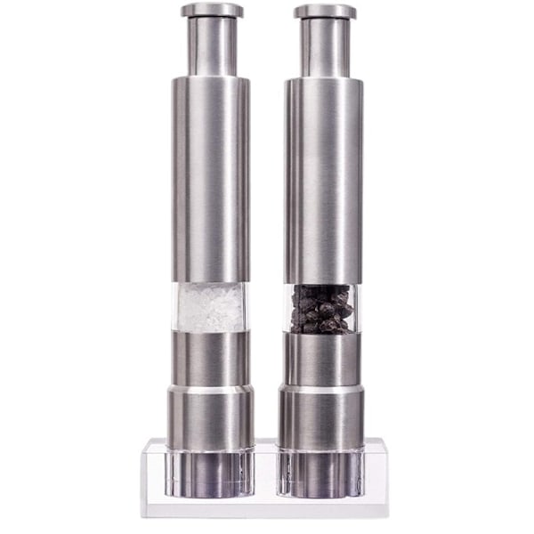 Original Pump & Grind Matlagingsutstyr, Salt- og Pepperkvern, Massivt Rustfritt Stål 15 cm * 2,6 cm
