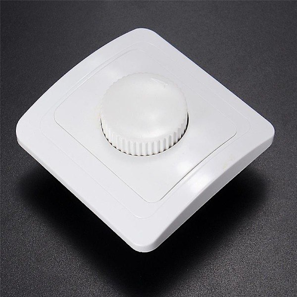 Rotationsdimmer med LED, även lämplig för konventionella glödlampor och för tvåvägskopplingar, vit