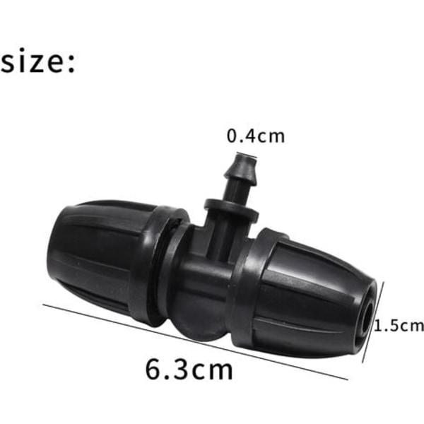 TS-0 Korkealaatuiset 16mm - 4/7 puutarhalukitus T-liitin Piikkiliitin PE-letkun puutarhakasteluun