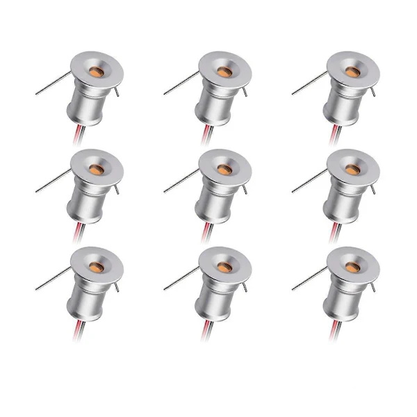 Mini Downlight DC12V 1W 3000K 9-pack Silver Shell, Konstverksbelysning